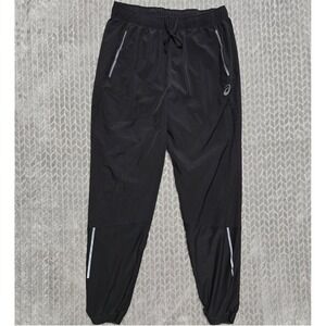 Asics Mens Black Reflective Tapered Track Jogger Tech Pants 2031D086 Size Large